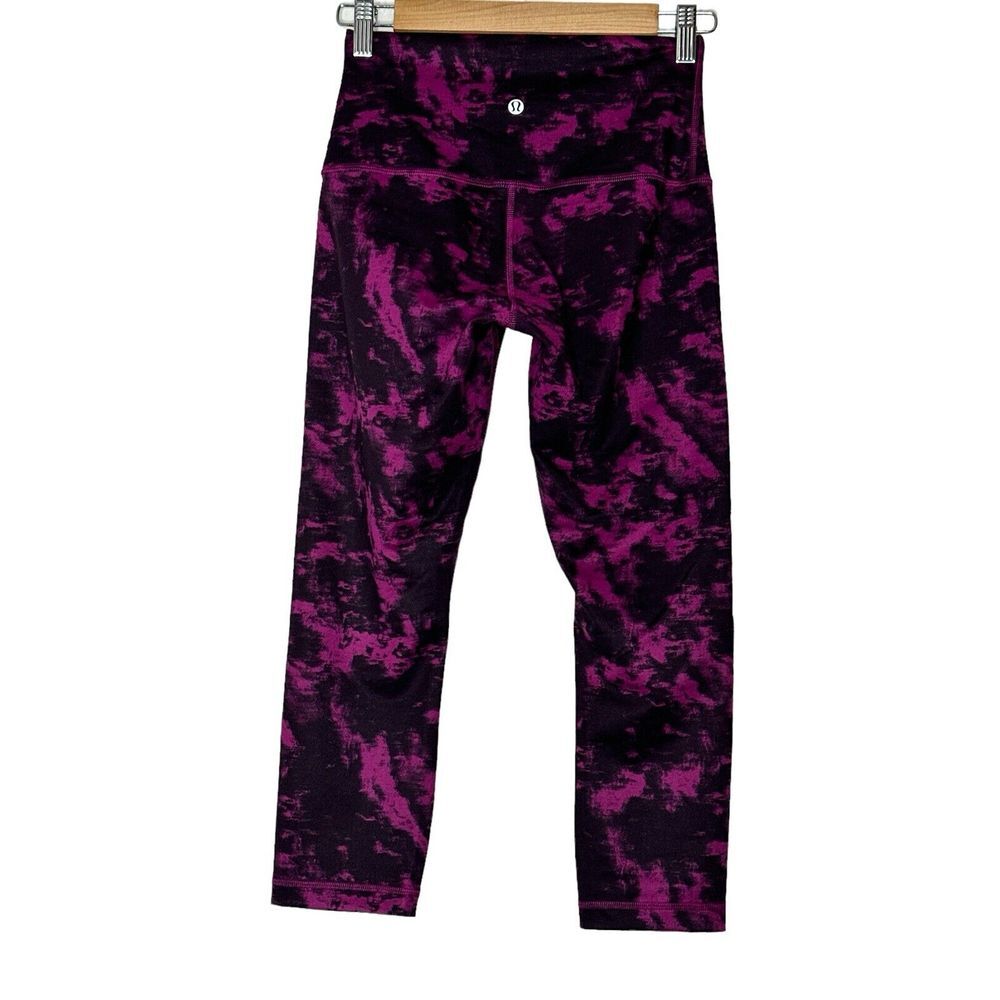 Lululemon Leggings Women's Run Athletic Yoga Gym Black/purple 6 Inseam 29"